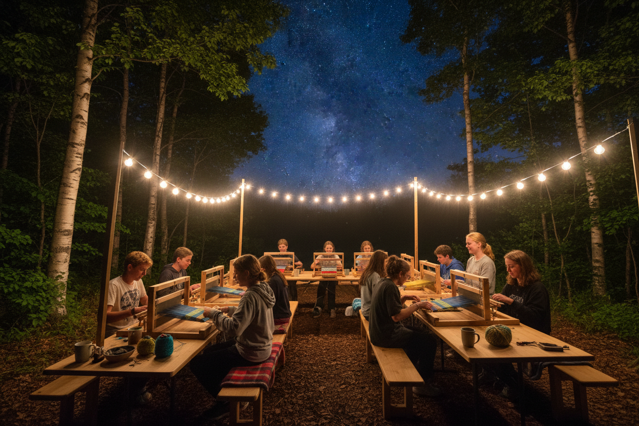 Celestial weaving under the stars